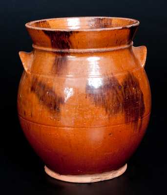 Glazed Redware Jar, Norwalk, CT or Huntington, Long Island origin