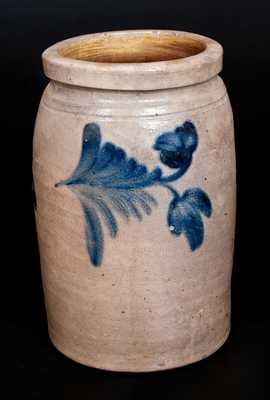 Attrib. Remmey, Philadelphia Stoneware Jar w/ Floral Design