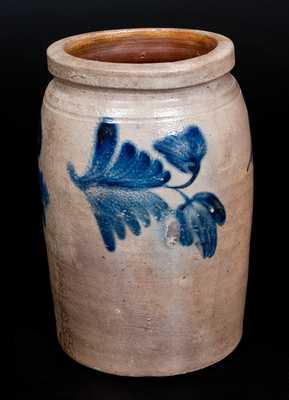 Attrib. Remmey, Philadelphia Stoneware Jar w/ Floral Design