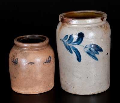 Two Stoneware Jars, Northeastern U.S. origin, 19th century