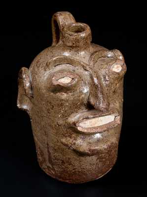 Rare and Important Edgefield, South Carolina, Stoneware Face Jug