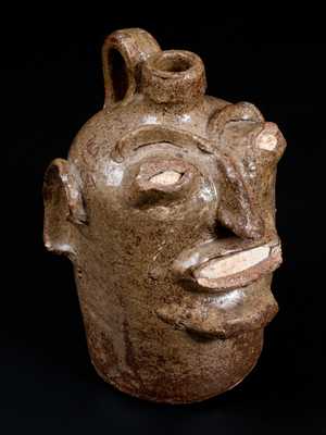 Rare and Important Edgefield, South Carolina, Stoneware Face Jug