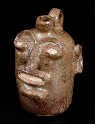 Rare and Important Edgefield, South Carolina, Stoneware Face Jug