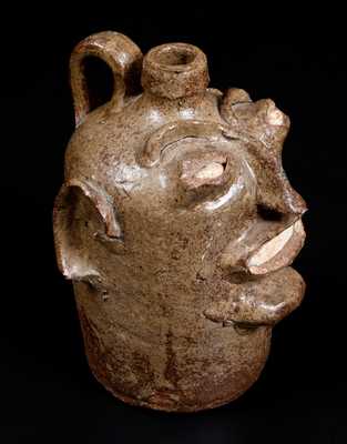 Rare and Important Edgefield, South Carolina, Stoneware Face Jug