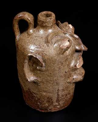 Rare and Important Edgefield, South Carolina, Stoneware Face Jug