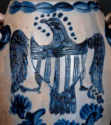 Very Important Stoneware Water Cooler w/ Profuse Incised Federal Eagle Motif, att. Henry Remmey, Baltimore, 1812-29