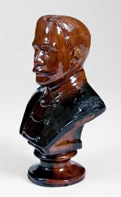 Rare Rockingham Bust of Admiral Dewey, American, late 19th century