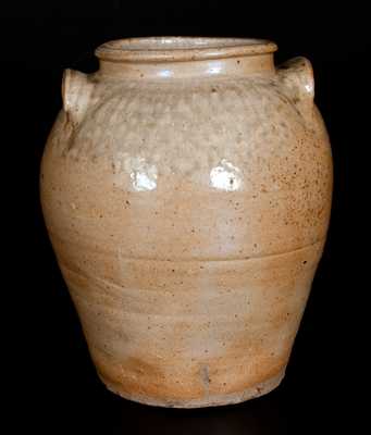 Fine Pottersville, Edgefield District, SC Alkaline-Glazed Stoneware Jar, Stamped 