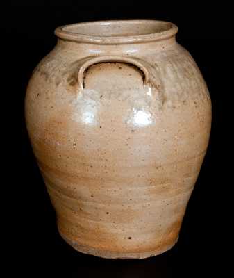 Fine Pottersville, Edgefield District, SC Alkaline-Glazed Stoneware Jar, Stamped 