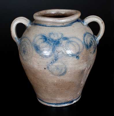 Kemple, Ringoes, New Jersey Stoneware Jar w/ Pomegranate Decoration, c1746-1795