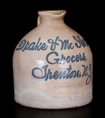 CASE S PURE CIDER VINEGAR, / CLOVER HILL, / HUNTERDON CO., N.J. Syrup Jug w/ Trenton Advertising