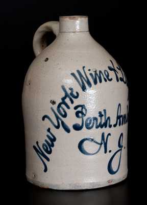 One-Gallon Perth Amboy, N.J. Advertising Jug, attrib. Fulper, Flemington, NJ