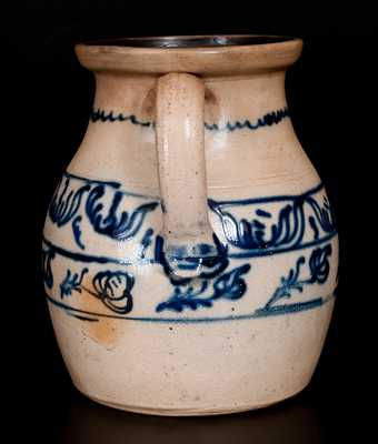 Outstanding Stoneware Batter Jug w/ Elaborate Slip-Trailed Decoration, att. Jacob Caire, Poughkeepsie, NY