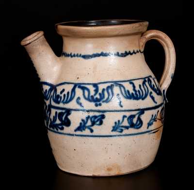 Outstanding Stoneware Batter Jug w/ Elaborate Slip-Trailed Decoration, att. Jacob Caire, Poughkeepsie, NY