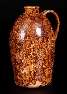 JOHN BELL / WAYNESBORO Redware Jug with Sponged Manganese Decoration