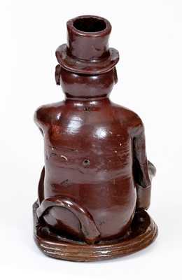 Large-Sized Stoneware Drunken Monkey Figure, Southern or Midwestern, circa 1885