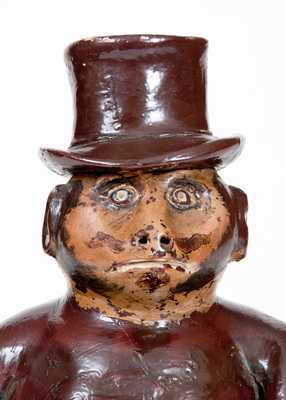 Large-Sized Stoneware Drunken Monkey Figure, Southern or Midwestern, circa 1885