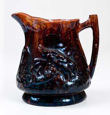 Rare JOHN BELL / WAYNESBORO Redware Hunt Scene Pitcher