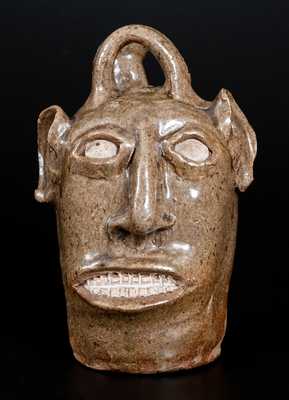 Edgefield District, SC Stoneware Harvest Face Jug, circa 1860-70