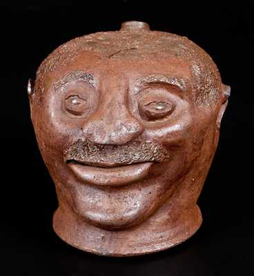 Exceptional Stoneware Face Jug, probably Barrow County, GA, circa 1880