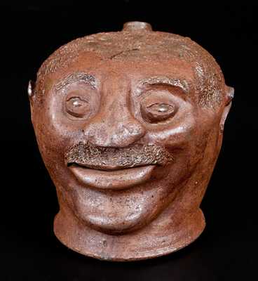 Stoneware Face Harvest Jug, probably Barrow County, Georgia, c1880-1900