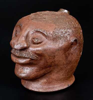 Exceptional Stoneware Face Jug, probably Barrow County, GA, circa 1880