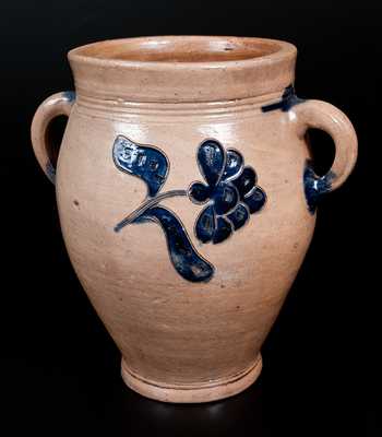 Stoneware Jar with Very Fine Incised Floral Decoration, Manhattan, circa 1800