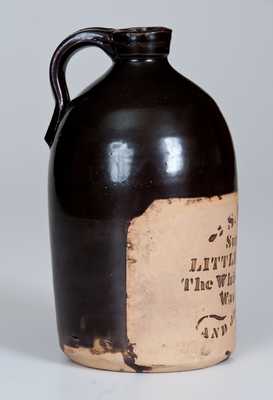 Tanware S.T. SUIT. / SUITLAND, MD Whiskey Jug, 1879