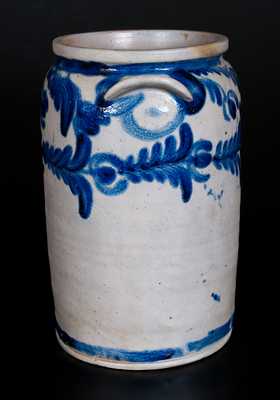 3 Gal. Baltimore Stoneware Jar w/ Cobalt Floral Decoration