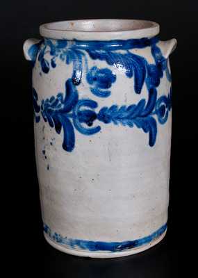 3 Gal. Baltimore Stoneware Jar w/ Cobalt Floral Decoration