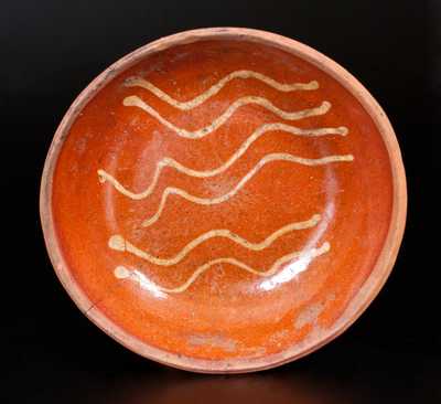 Slip-Decorated Redware Dish, probably Pennsylvania, circa 1850-80