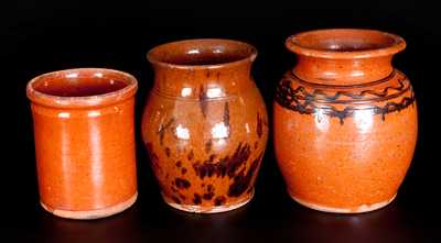 Three Antique American Redware Jars