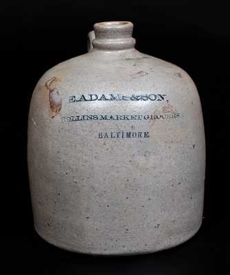 Scarce Stoneware Ship Chandler's Jug w/ Baltimore, MD Advertising