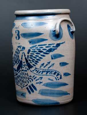 Fine EAGLE POTTERY (James Hamilton, Greensboro, PA) Three-Gallon Stoneware Jar