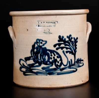 Outstanding J. & E. NORTON / BENNINGTON, VT Stoneware Lion Crock