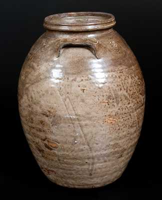 Very Unusual Isaac E. Gay, Kershaw County, SC Alkaline-Glazed Stoneware Jar