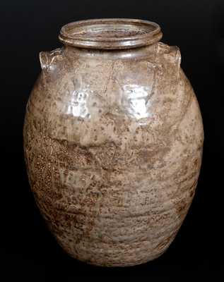 Very Unusual Isaac E. Gay, Kershaw County, SC Alkaline-Glazed Stoneware Jar