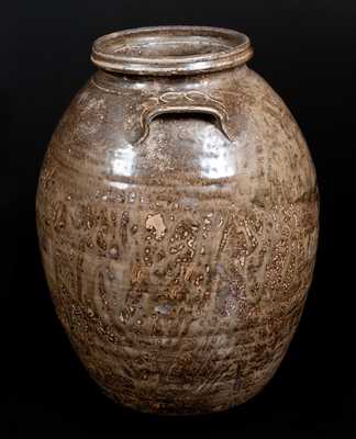 Very Unusual Isaac E. Gay, Kershaw County, SC Alkaline-Glazed Stoneware Jar