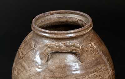 Very Unusual Isaac E. Gay, Kershaw County, SC Alkaline-Glazed Stoneware Jar