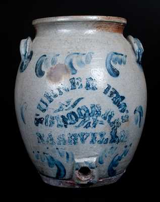 Very Rare A. RUSSELL / BEAVER, PA Stoneware Water Cooler with NASHVILLE Advertising