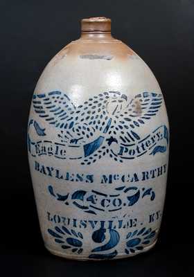 Fine BAYLESS McCARTHY & CO. / LOUISVILLE, KY Stoneware Jug, Marked EAGLE POTTERY