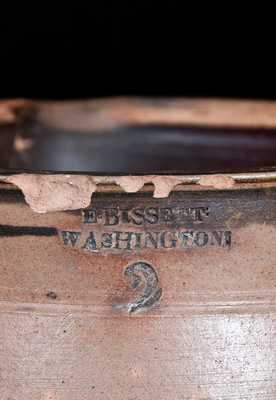 Rare E. BISSETT / WASHINGTON New Jersey Stoneware Spouted Milkpan