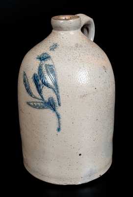 2 Gal. Stoneware Jug with Incised Bird Decoration