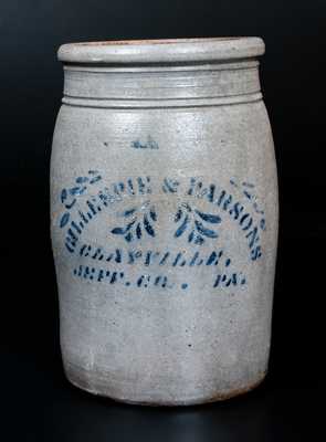 Western PA Stoneware Wax Sealer with CLAYVILLE, PA Advertising