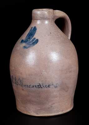 Unusual One-Quart Stoneware Jug Inscribed 