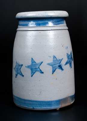 Fine Western PA Stoneware Wax Sealer with Stars and Stripes Decoration