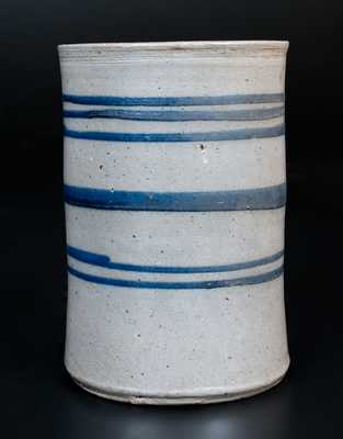 Stoneware Wax Sealer with Slip-Trailed Stripes att. J.H. Miller, Brandenburg, KY.