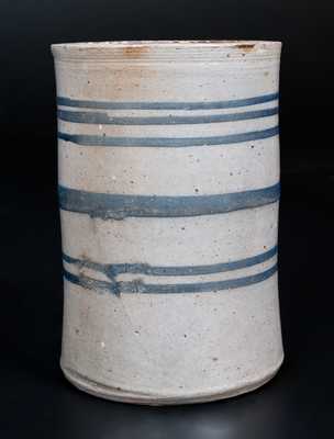 Stoneware Wax Sealer with Slip-Trailed Stripes att. J.H. Miller, Brandenburg, KY.