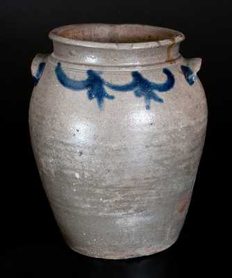 Att. Samuel Wilson, James River Region of VA Stoneware Jar w/ Swag and Tassel Decoration, c1820