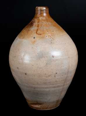 CHARLESTOWN (Mass.) Stoneware Jug with Impressed Diamond Designs